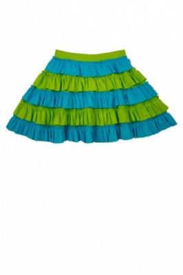 Green and Blue Ruffle Skirt