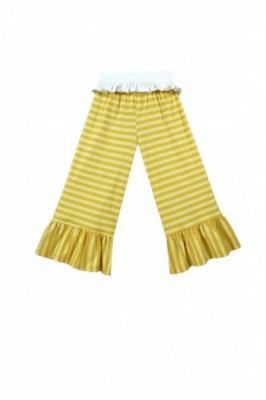 Yellow&white stripe ruffle pants