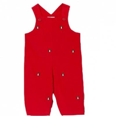 red baby Corduroy bib pants